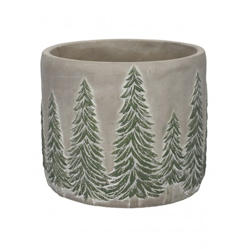 Кашпа с ели 13.7х13см Xmas Tree сива голяма Кашпа с ели 13.7х13см Xmas Tree сива голяма
